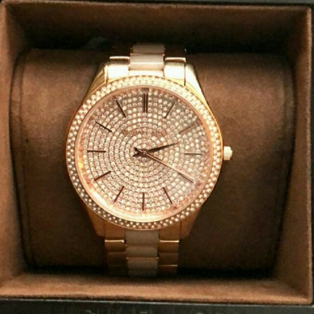 ✨BLING ROSE GOLD✨Michael Kors Watch➡FIRMPRICE✔